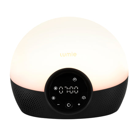 Lumie device with a white light on a white background